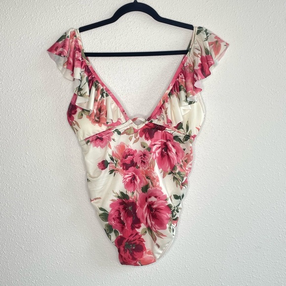 Floral V-Neck Maternity Swimsuit - Picture 1 of 3